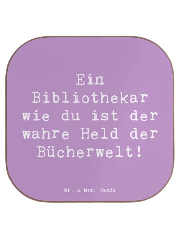 Mr. & Mrs. Panda gläseruntersetzer Spruch Bibliothekar Held mit ... in Lavendeltraum