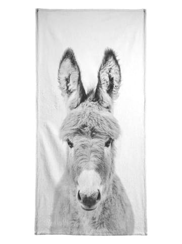 Juniqe Strandtuch "Donkey Classic" in Schwarz & Weiß