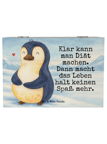 Mr. & Mrs. Panda Box Pinguin Diät Design mit Spruch in Weiß