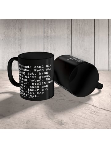 Mr. & Mrs. Panda Kaffeetasse Freunde sind wie Schuhe.... mit Spruch in Schwarz