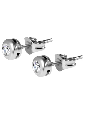 Adeliás Damen Ohrringe – Ohrstecker aus 333 Gold mit Zirkonia in silber