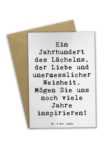 Mr. & Mrs. Panda Klappkarte Spruch 100. Geburtstag Weisheit mit ... in Weiß