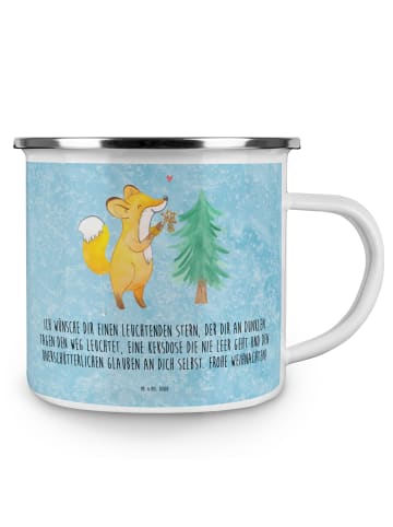 Mr. & Mrs. Panda Camping Emaille Tasse Fuchs  Weihnachtsbaum mit... in Eisblau