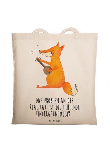 Mr. & Mrs. Panda Tragetasche Fuchs Gitarre mit Spruch in Creme