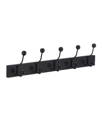 relaxdays Garderobenleiste in Schwarz - (B)65 x (H)14 x (T)7 cm