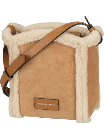 Karl Lagerfeld Umhängetasche K/Circle SM Bucket Shearling in Caramel