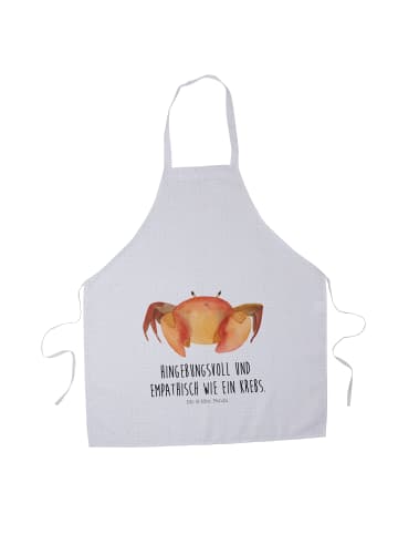 Mr. & Mrs. Panda Grill Schürze Sternzeichen Krebs mit Spruch in Weiß