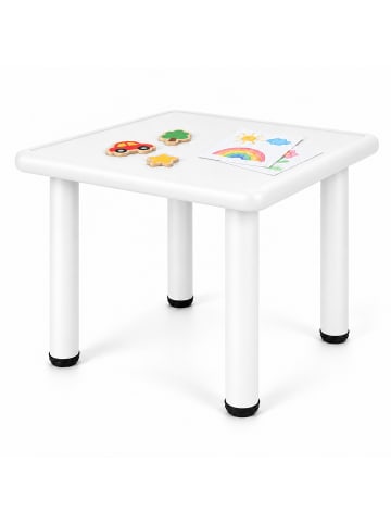 relaxdays Kindertisch in Weiß - (B)62 x (H)52 x (T)62 cm