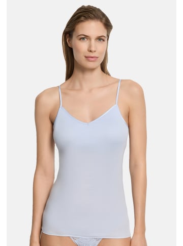 Hanro Spaghetti Top Cotton Seamless in Blue dove