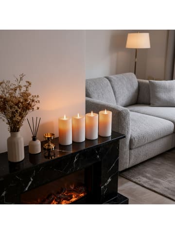 4 x LED Kerzen in Champagner - (H)17,5 x Ø 8 cm