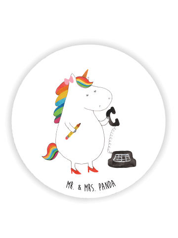 Mr. & Mrs. Panda Magnet für Fotos Einhorn Sekretärin ohne Spruch in Weiß