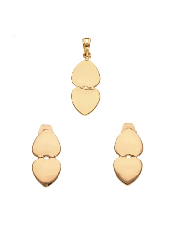 myMo Women Set Of Pair Of Earrings And Pendant in Rose Gold
