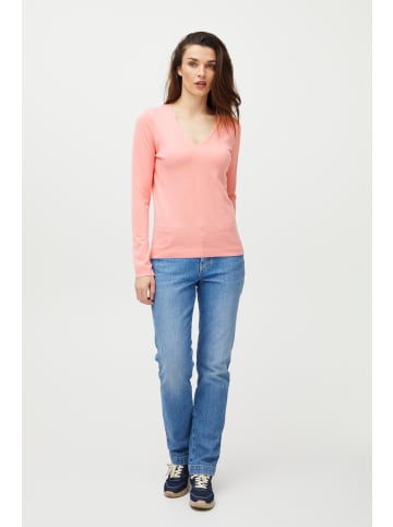 PULZ Jeans PZSARA LS Vneck Pullover Regular fit in Flamingo Plume Melange