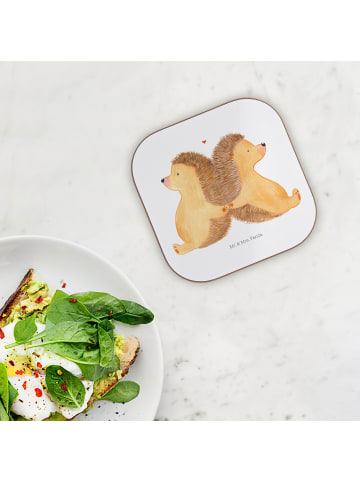 Mr. & Mrs. Panda Untersetzer für Gläser Igel händchenhaltend ohn... in Weiß