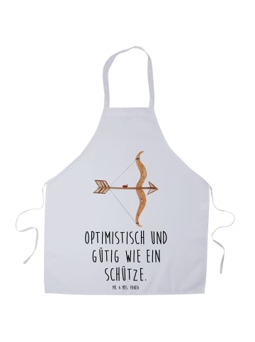 Mr. & Mrs. Panda Schürze Sternzeichen Schütze mit Spruch in Weiß