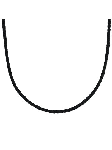 Amor Collier Edelstahl, Leder in Silber