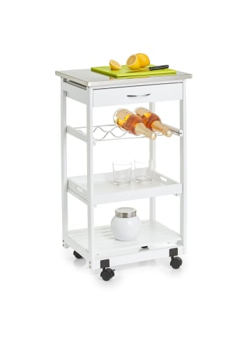 Zeller Küchenwagen, mobile Bar in Weiß, (B) 37 x (H) 82 x (L) 47 cm