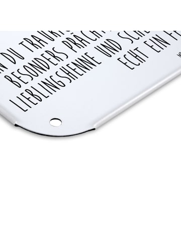 Mr. & Mrs. Panda Schild Hahn Korn mit Spruch in Weiß