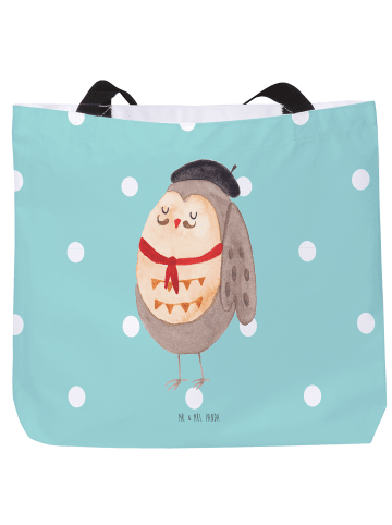 Mr. & Mrs. Panda Schultertasche Eule Frankreich ohne Spruch in Türkis Pastell
