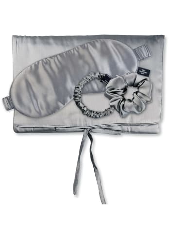 Ailoria TRAVEL SET Tasche, Schlafmaske, Scrunchie S & Scrunchie M in grau