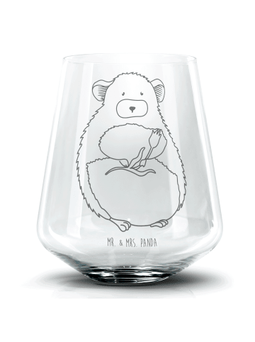 Mr. & Mrs. Panda Cocktail Glas Chinchilla Blume ohne Spruch in Transparent