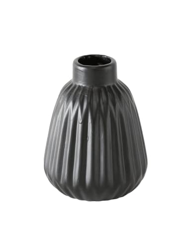 Boltze Keramikvase, ESKO in Schwarz, Ø 9 x (H) 12 cm