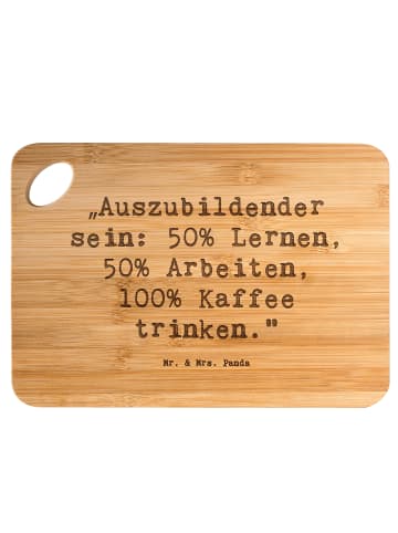 Mr. & Mrs. Panda Holzbrett Spruch Auszubildender mit Spruch in Braun