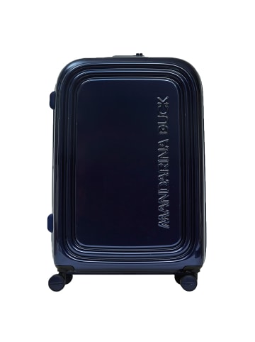 Mandarina Duck Logoduck + Metal 4 Rollen Trolley L 75 cm mit Dehnfalte in blue indigo
