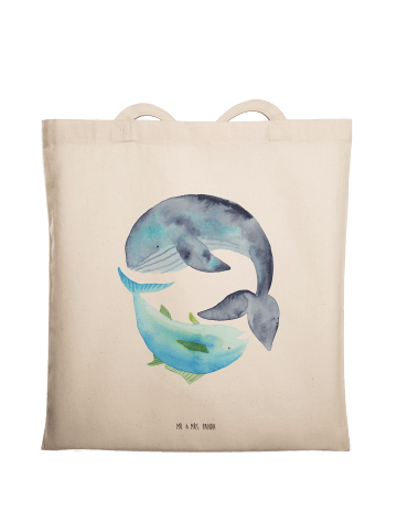 Mr. & Mrs. Panda Jutebeutel Walfisch Thunfisch ohne Spruch in Creme