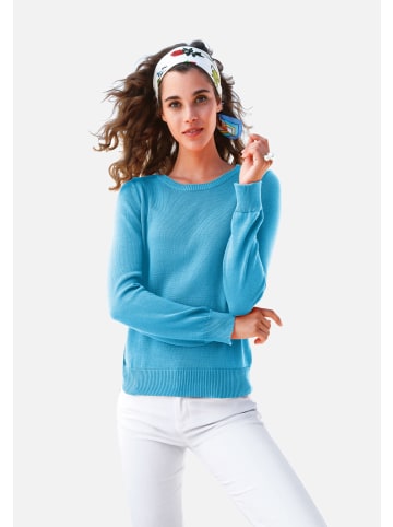 PETER HAHN Pullover cotton in aqua