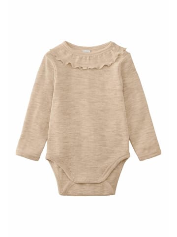 Hessnatur Hessnatur Langarmbody Pointelle aus reiner Bio-Merinowolle in sand