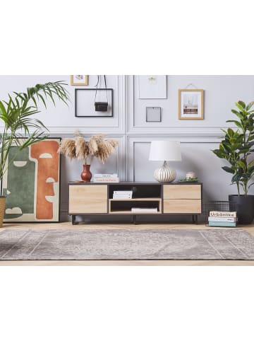 Beliani TV-Möbel MAINE in Braun/Schwarz - (W) 140 x (H) 44 x (L) 35 cm