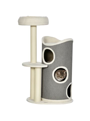 Pawhut Kratzbaum Weiß+Grau 60L x 44,5B x 109H cm