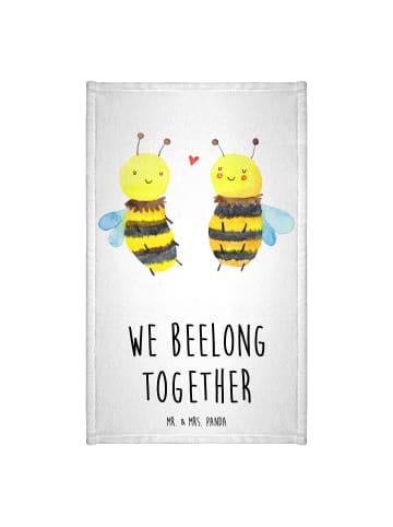 Mr. & Mrs. Panda Gästehandtuch Biene Verliebt mit Spruch in Weiß