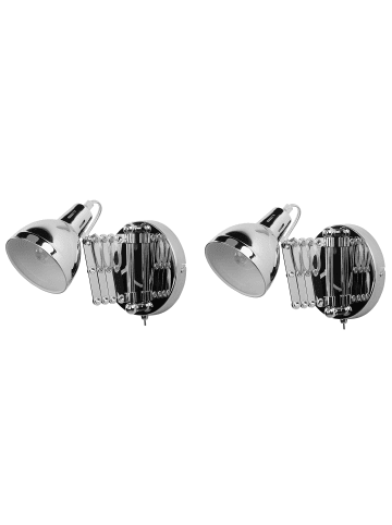 Beliani 2er-Set Wandleuchten HARRINGTON in Silber