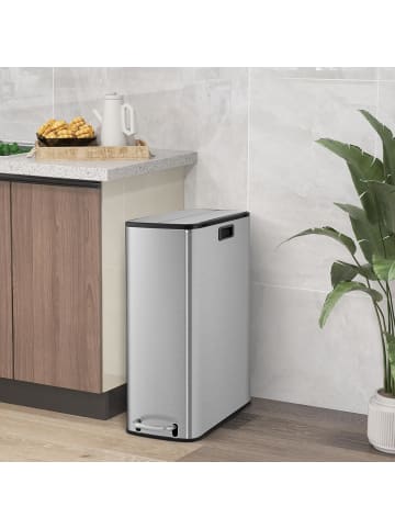 COSTWAY 46L Mülleimer in Silber
