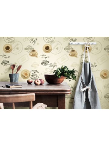 A.S. Création Tapete Coffee Delight in Creme-Beige