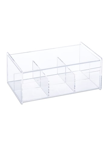 relaxdays Teebox in Transparent - (B)22 x (H)9 x (T)14,5 cm