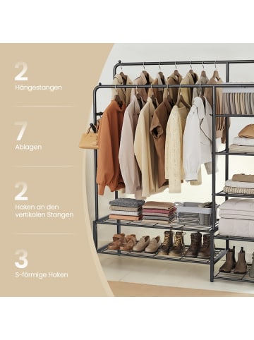SONGMICS Kleiderständer Pataye in Schwarz - (B)115.8 x (H)172.8 x (T)45 cm