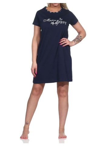 NORMANN Kurzarm Nachthemd - 74863 in marine