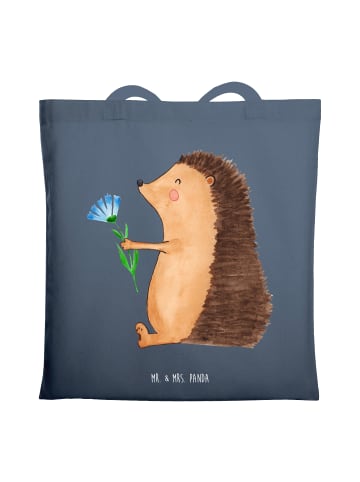 Mr. & Mrs. Panda Tote Bag Igel Blumen ohne Spruch in Indigo Blue