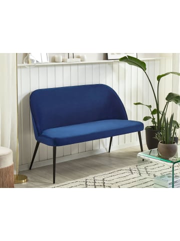 Beliani 2-Sitzer Sofa OSBY in Blau/Schwarz - (W) 130 x (H) 85 x (L) 49 cm
