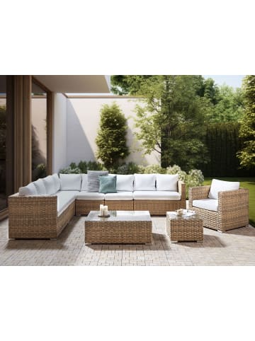 Beliani 7-tlg Lounge Set XXL in Braun/Weiß