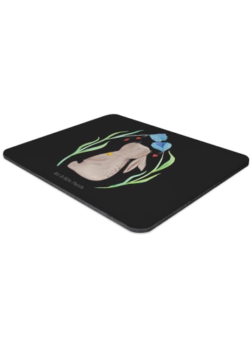Mr. & Mrs. Panda Mouse Pad Hase Blume ohne Spruch in Schwarz