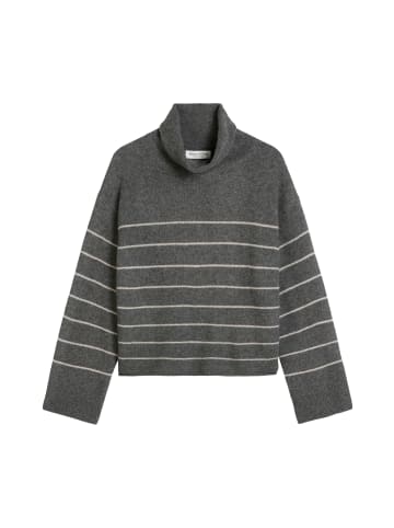 Marc O'Polo Gestreifter Rollkragenpullover relaxed in Medium Grey