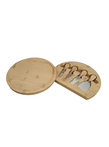 relaxdays Käsebrett in Natur - (H)4 x Ø 25 cm