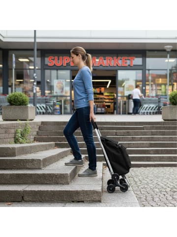 relaxdays Einkaufstrolley in Schwarz - 45 l