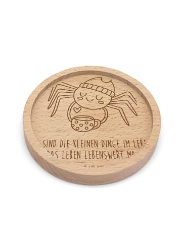 Mr. & Mrs. Panda Holz Untersetzer Spinne Agathe Kaffee mit Spruch in Transparent
