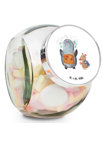 Mr. & Mrs. Panda Bonbonglas Pinguin & Maus Wanderer ohne Spruch in Weiß