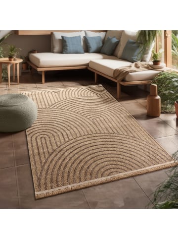 KADIMA DESIGN Outdoor Teppich Natur Balkon, Terrasse in Beige